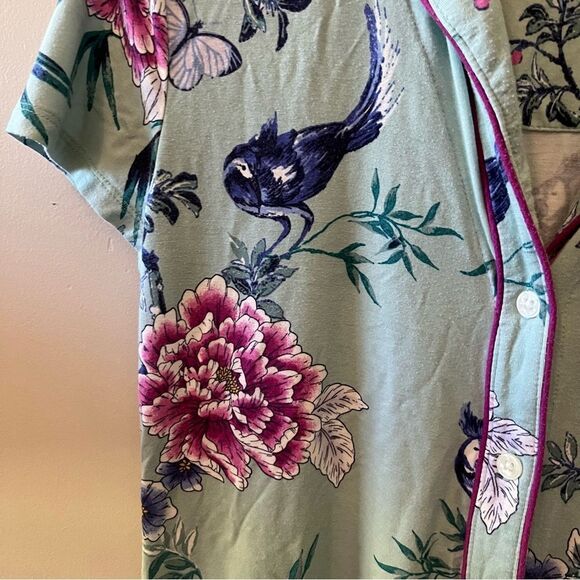 SOMA Floral Print Button Down Pajama Top Size XS - Picture 2 of 4
